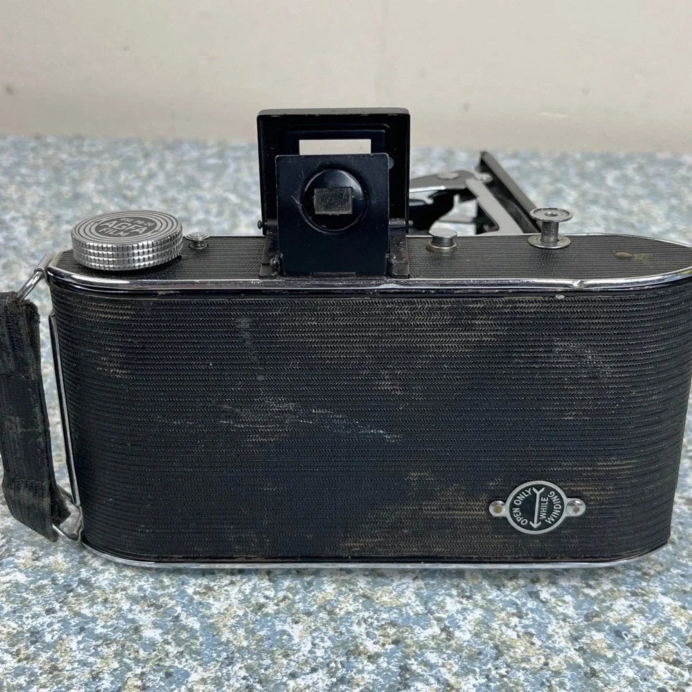 Agfa Ansco Viking Folding Camera Black Anastigmat f/6.3 Lens Vintage Display